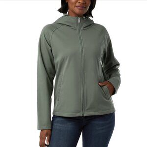 32 Degrees Heat Womens XS Green Full-Zip Hoodie Jacket Softshell a1690